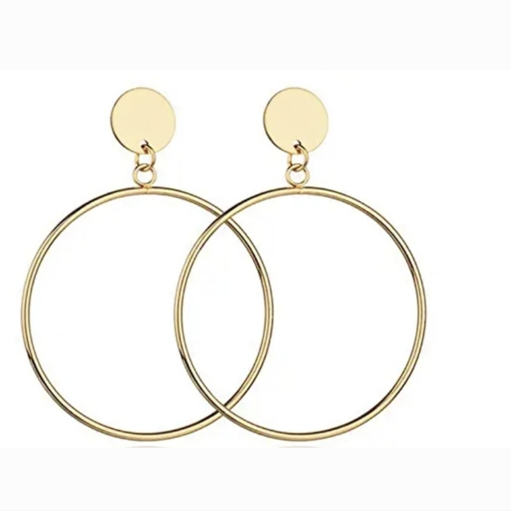 Dangle hoop earrings - Picture 2 of 2